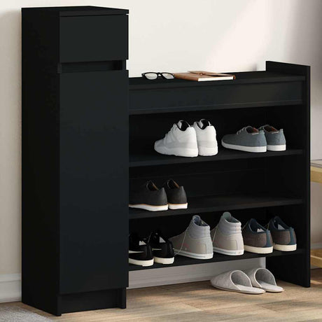 Vidaxx Schuhschrank 100,5x28x100 cm lackiertes Holz schwarz