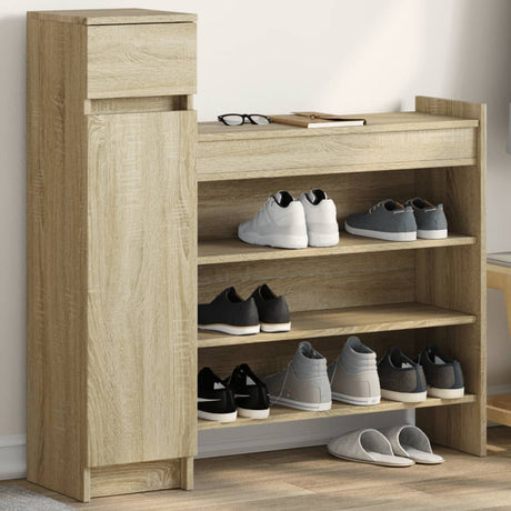 Vidaxxl Schuhschrank 100,5x28x100 cm Holzwerkstoff Sonoma-Eiche-farbig