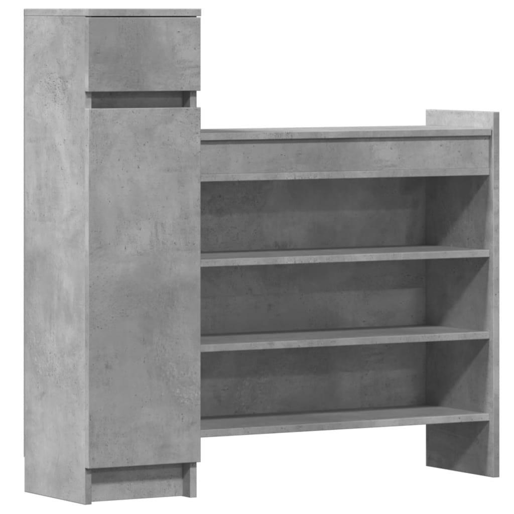 VidaXL Schuhschrank 100,5x28x100 cm Holzwerkstoff Betongrau