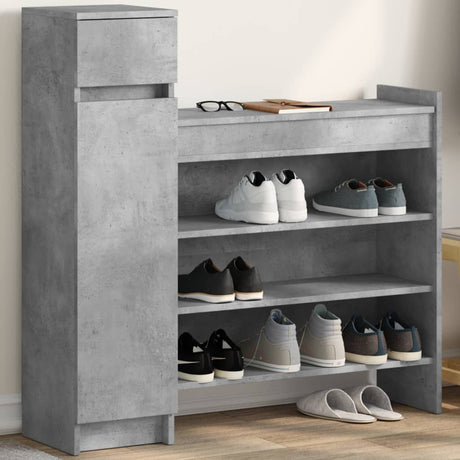 VidaXL Schuhschrank 100,5x28x100 cm Holzwerkstoff Betongrau