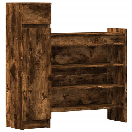 VidaXL Schuhschrank 100,5 x 28 x 100 cm, Holzwerkstoff, geräucherte Eiche