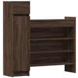VidaXL Schuhschrank 100,5 x 28 x 100 cm, Holzwerkstoff, braune Eiche