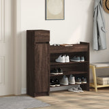 VidaXL Schuhschrank 100,5 x 28 x 100 cm, Holzwerkstoff, braune Eiche