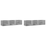 Vidaxl wandkasten 2 st 75x18x16,5 cm bewerkt hout grijs sonoma eiken