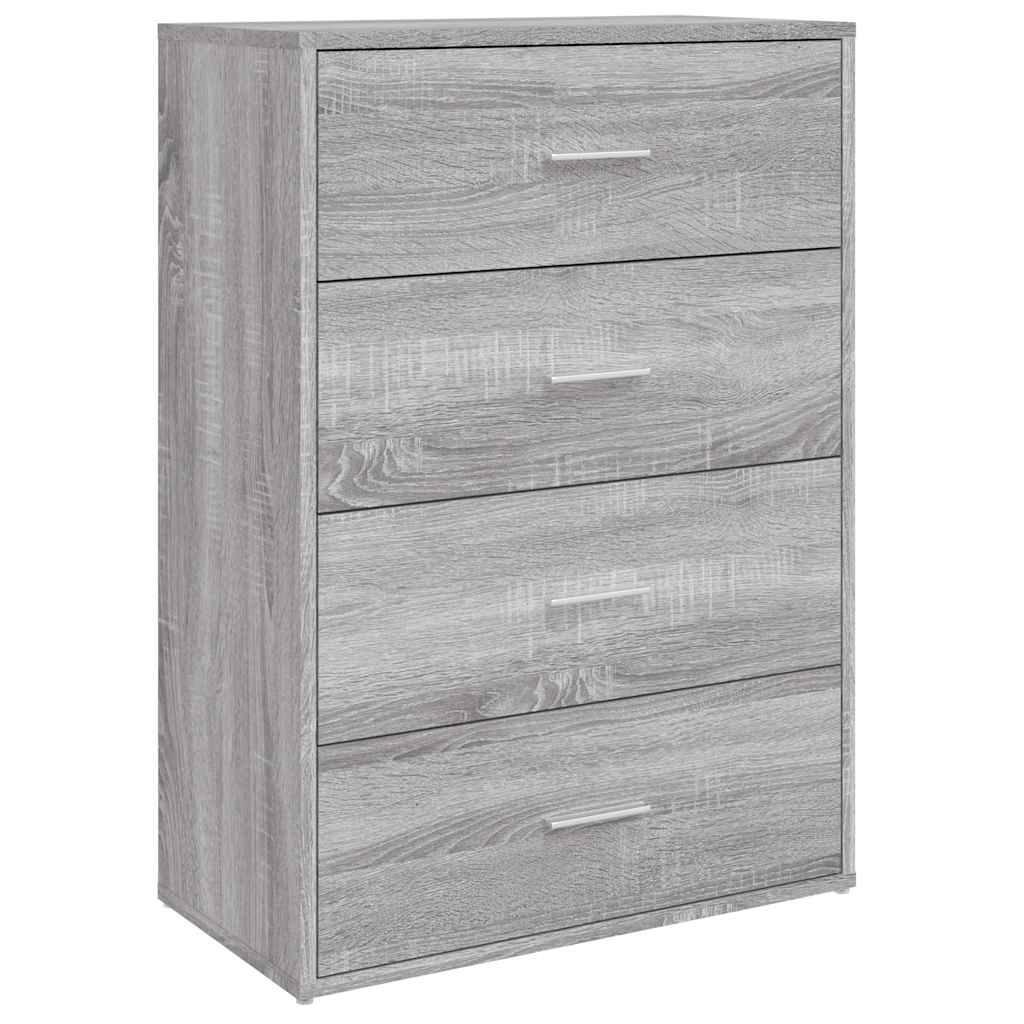 Vidaxl dressoir 60x31x84 cm bewerkt hout grijs sonoma eikenkleurig