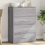 Vidaxl dressoir 60x31x84 cm bewerkt hout grijs sonoma eikenkleurig