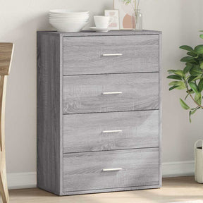 Vidaxl dressoir 60x31x84 cm bewerkt hout grijs sonoma eikenkleurig