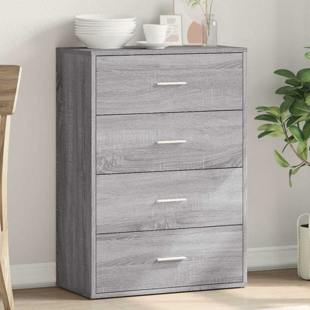 Vidaxl dressoir 60x31x84 cm bewerkt hout grijs sonoma eikenkleurig