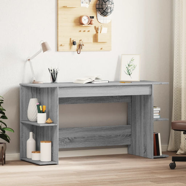 Vidaxl bureau 140x50x75 cm bewerkt hout grijs sonoma eikenkleurig
