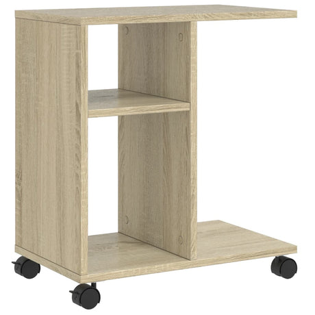 Vidaxl bijzettafel met wieltjes 50x30x55 cm hout sonoma eikenkleurig