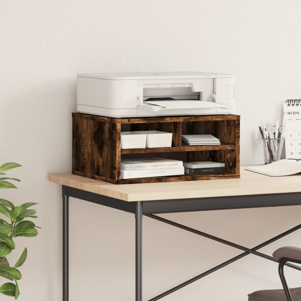 VidaXL Druckerschrank 49x40x22,5 cm verarbeitetes Holz, geräucherte Eiche