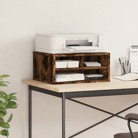 VidaXL Druckerschrank 49x40x22,5 cm verarbeitetes Holz, geräucherte Eiche
