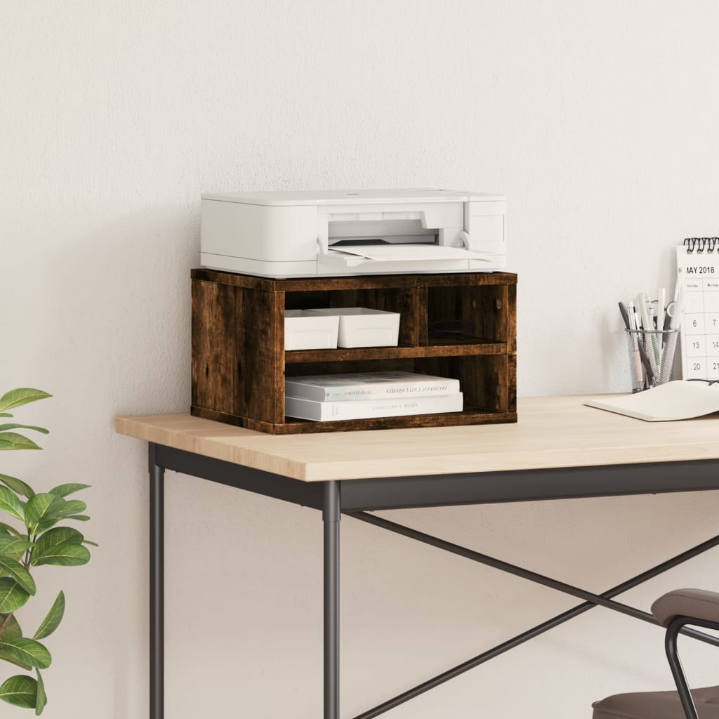 VidaXL Druckerschrank 40x32x22,5 cm verarbeitetes Holz, geräucherte Eiche
