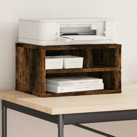 VidaXL Druckerschrank 40x32x22,5 cm verarbeitetes Holz, geräucherte Eiche