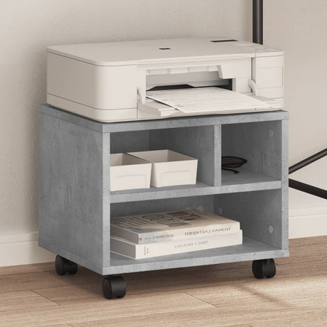 VidaXL Druckerschrank mit Rollen 41x32x34,5 cm betongrau