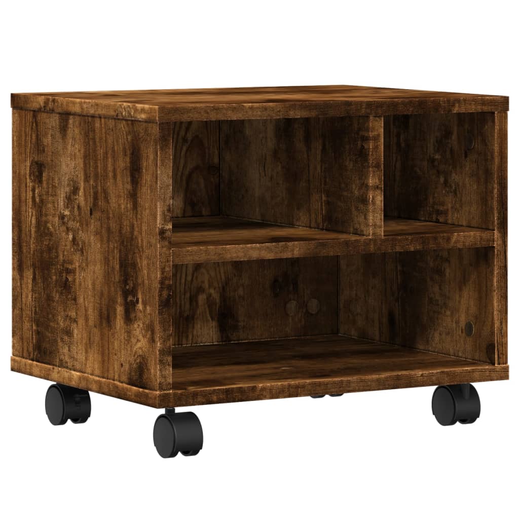 VidaXL Druckerschrank mit Rollen 41x32x34,5 cm geräucherte Eiche