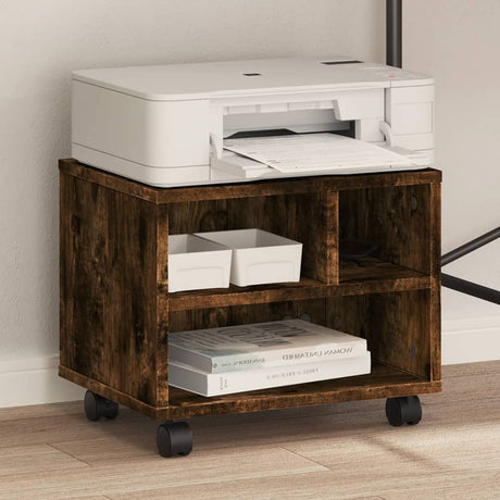 VidaXL Druckerschrank mit Rollen 41x32x34,5 cm geräucherte Eiche
