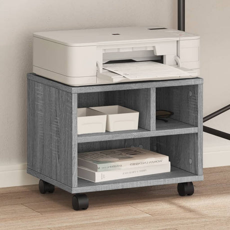 VidaXL-Druckerschrank mit Rollen 41 x 32 x 34,5 cm, Farbe Sonoma-Eiche grau