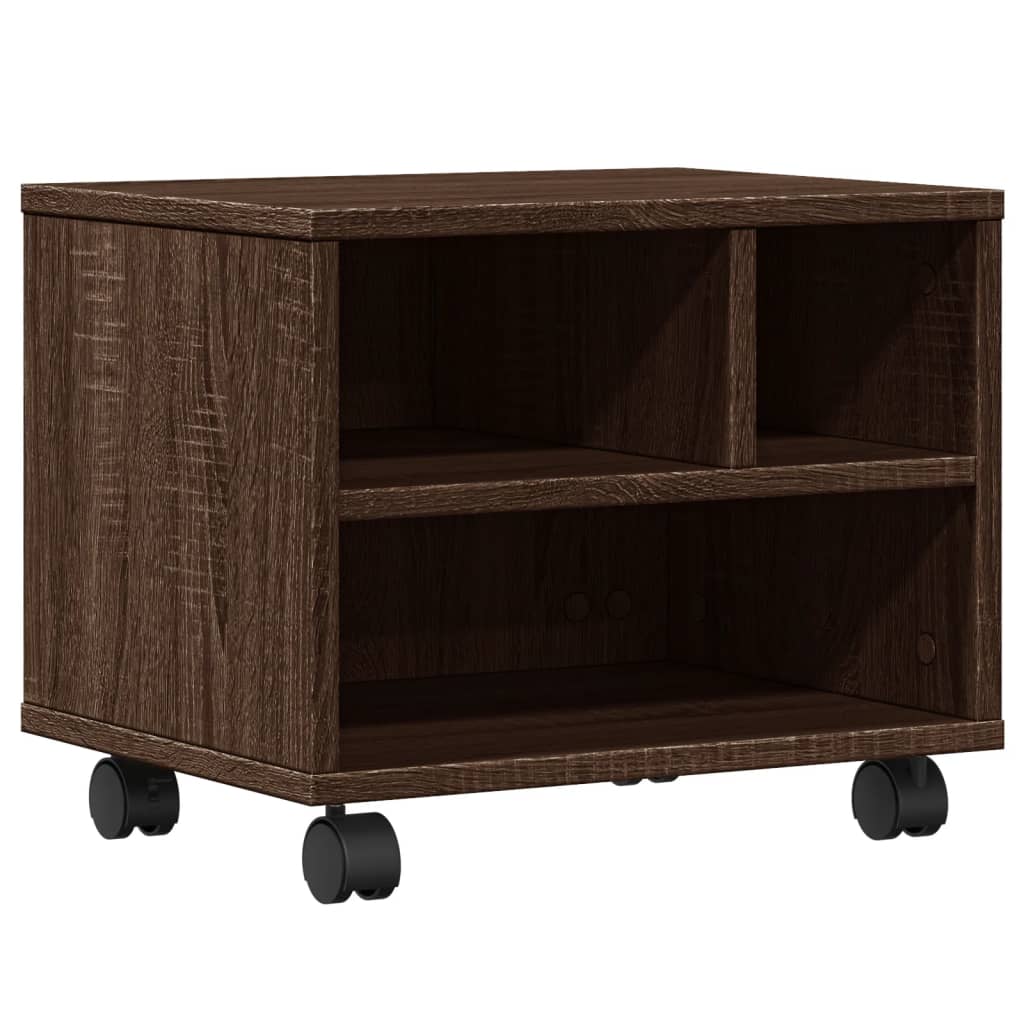 VidaXL Druckerschrank mit Rollen 41x32x34,5 cm braune Eiche