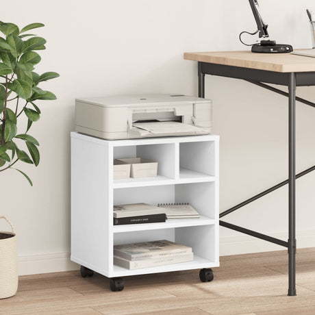 VidaXL Druckerschrank mit Rollen 41x32x48 cm weiß