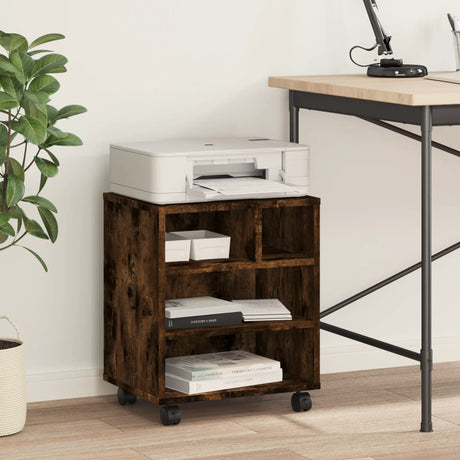VidaXL Druckerschrank mit Rollen 41x32x48 cm geräucherte Eiche