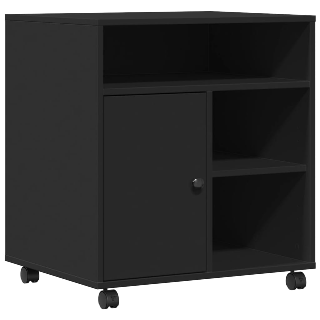 VidaXL Druckerschrank mit Rollen 60x50x67 cm schwarz