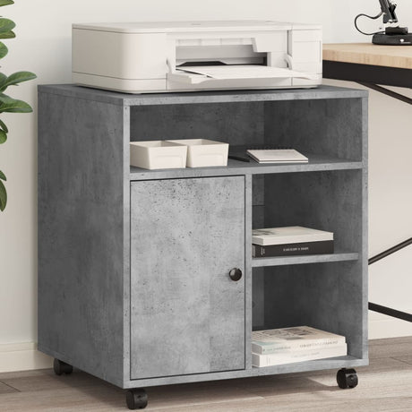 VidaXL Druckerschrank mit Rollen 60x50x67 cm betongrau