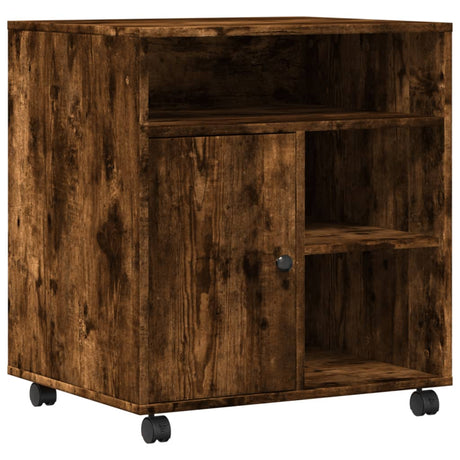 VidaXL Druckerschrank mit Rollen 60x50x67 cm geräucherte Eiche
