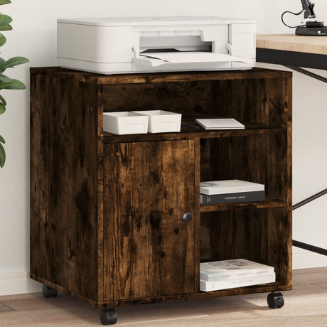 VidaXL Druckerschrank mit Rollen 60x50x67 cm geräucherte Eiche