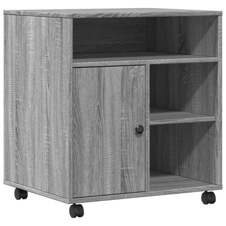 VidaXL-Druckerschrank mit Rollen 60 x 50 x 67 cm, Farbe Sonoma-Eiche grau