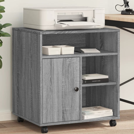 VidaXL-Druckerschrank mit Rollen 60 x 50 x 67 cm, Farbe Sonoma-Eiche grau