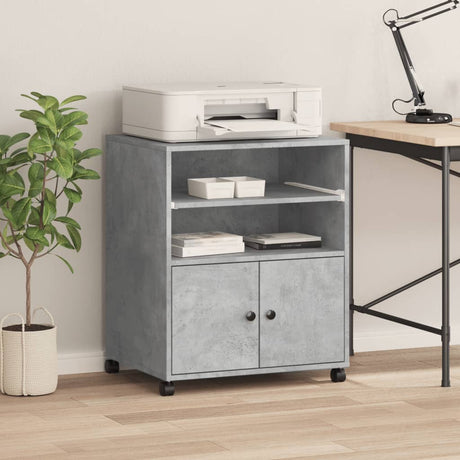 VidaXL Druckerschrank mit Rollen 60x48x74 cm betongrau