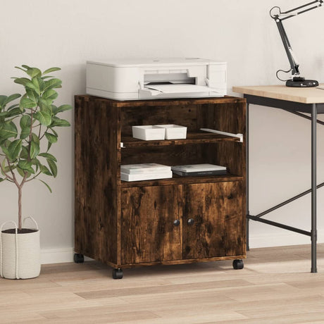 VidaXL Druckerschrank mit Rollen 60x48x74 cm Räuchereiche