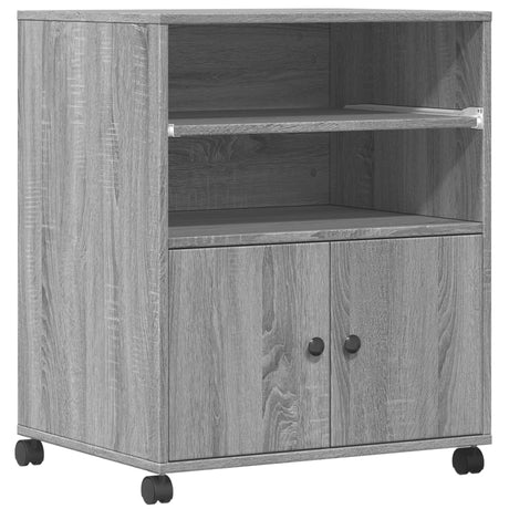 VidaXL-Druckerschrank mit Rollen 60 x 48 x 74 cm, Farbe Sonoma-Eiche grau