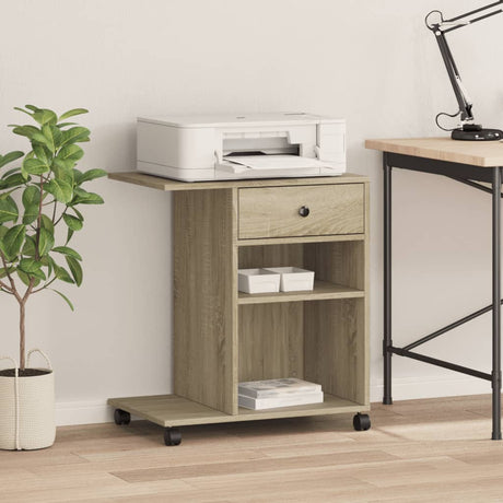 VidaXL Druckerschrank mit Rollen 60x40x68,5 cm Sonoma-Eiche-farben