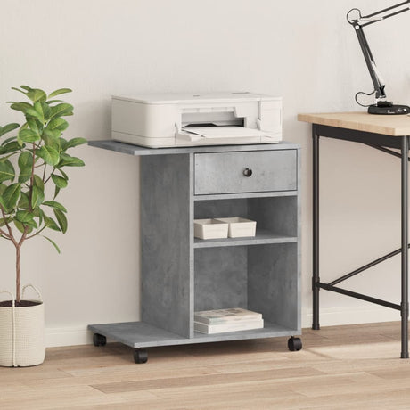 VidaXL Druckerschrank mit Rollen 60x40x68,5 cm betongrau
