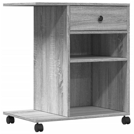 VidaXL-Druckerschrank mit Rollen 60 x 40 x 68,5 cm, Farbe Sonoma-Eiche grau