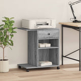 VidaXL-Druckerschrank mit Rollen 60 x 40 x 68,5 cm, Farbe Sonoma-Eiche grau