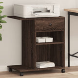 VidaXL Druckerschrank mit Rollen 60x40x68,5 cm braune Eiche