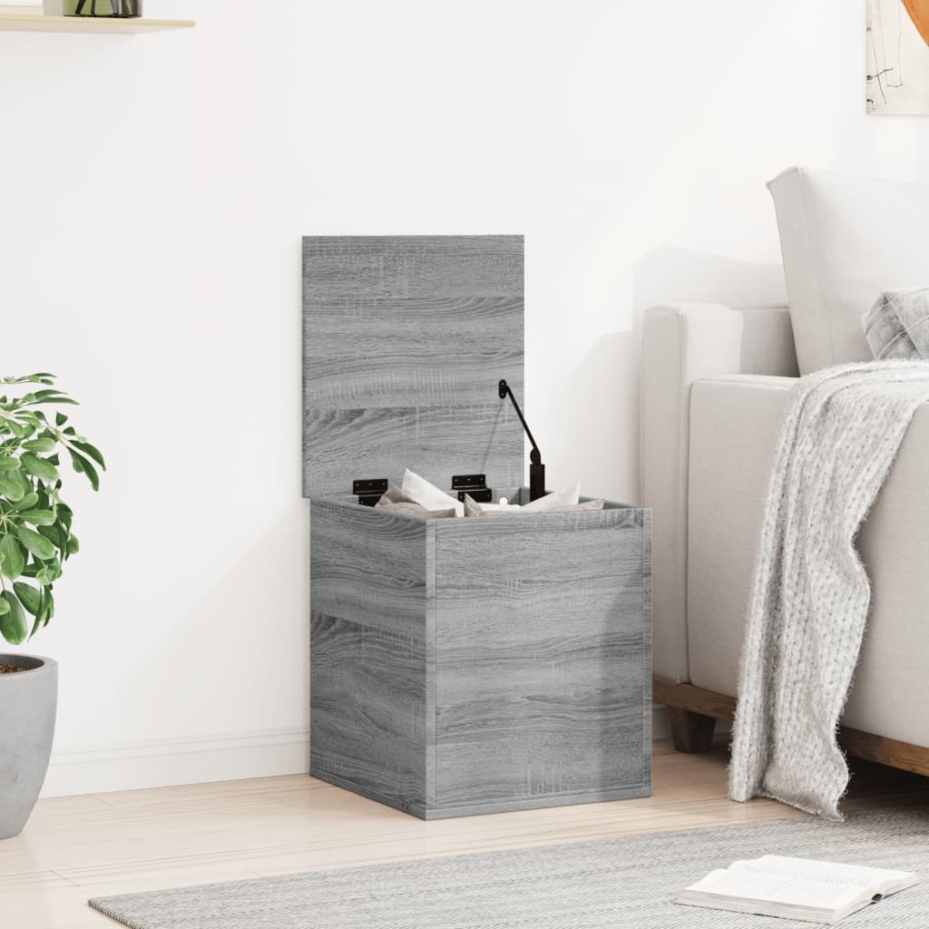 Vidaxl opbergbox 40x42x46 cm bewerkt hout grijs sonoma eikenkleurig