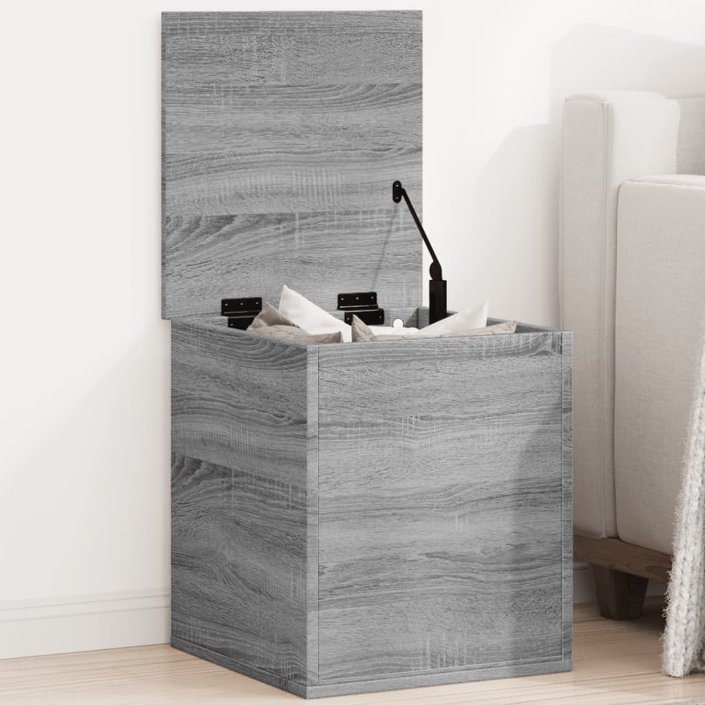 Vidaxl opbergbox 40x42x46 cm bewerkt hout grijs sonoma eikenkleurig