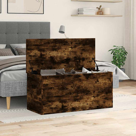 Vidaxl opbergbox 100x42x46 cm bewerkt hout gerookt eikenkleurig
