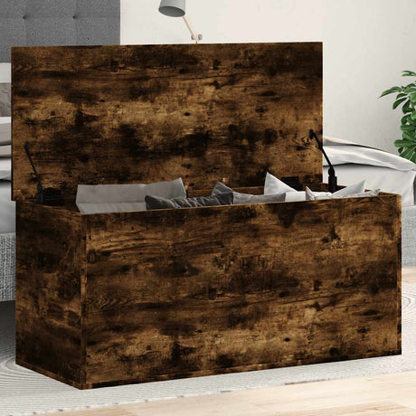 Vidaxl opbergbox 100x42x46 cm bewerkt hout gerookt eikenkleurig