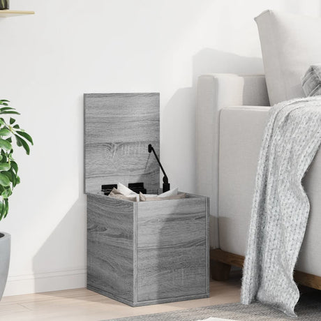 Vidaxl opbergbox 30x35x35 cm bewerkt hout grijs sonoma eikenkleurig