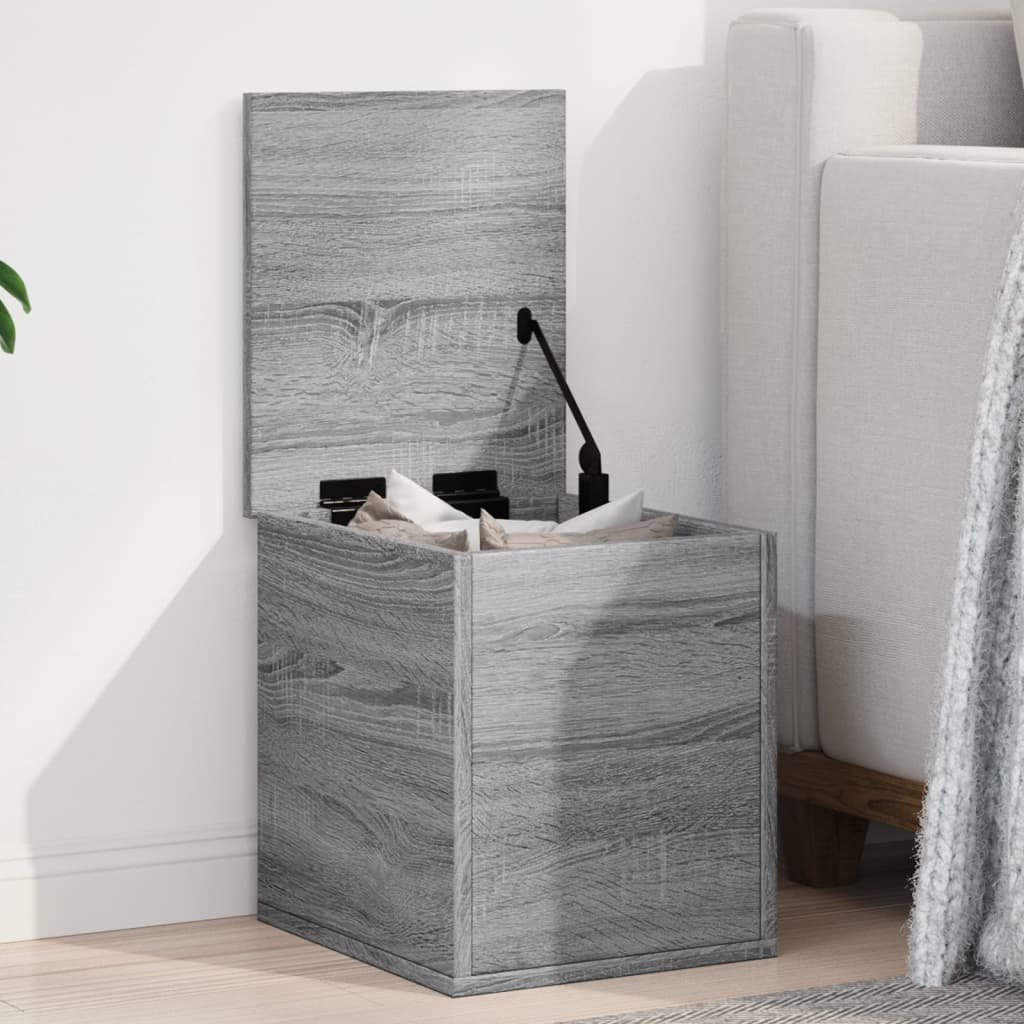 Vidaxl opbergbox 30x35x35 cm bewerkt hout grijs sonoma eikenkleurig