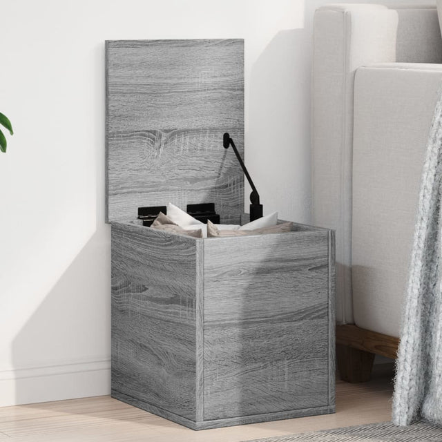 Vidaxl opbergbox 30x35x35 cm bewerkt hout grijs sonoma eikenkleurig