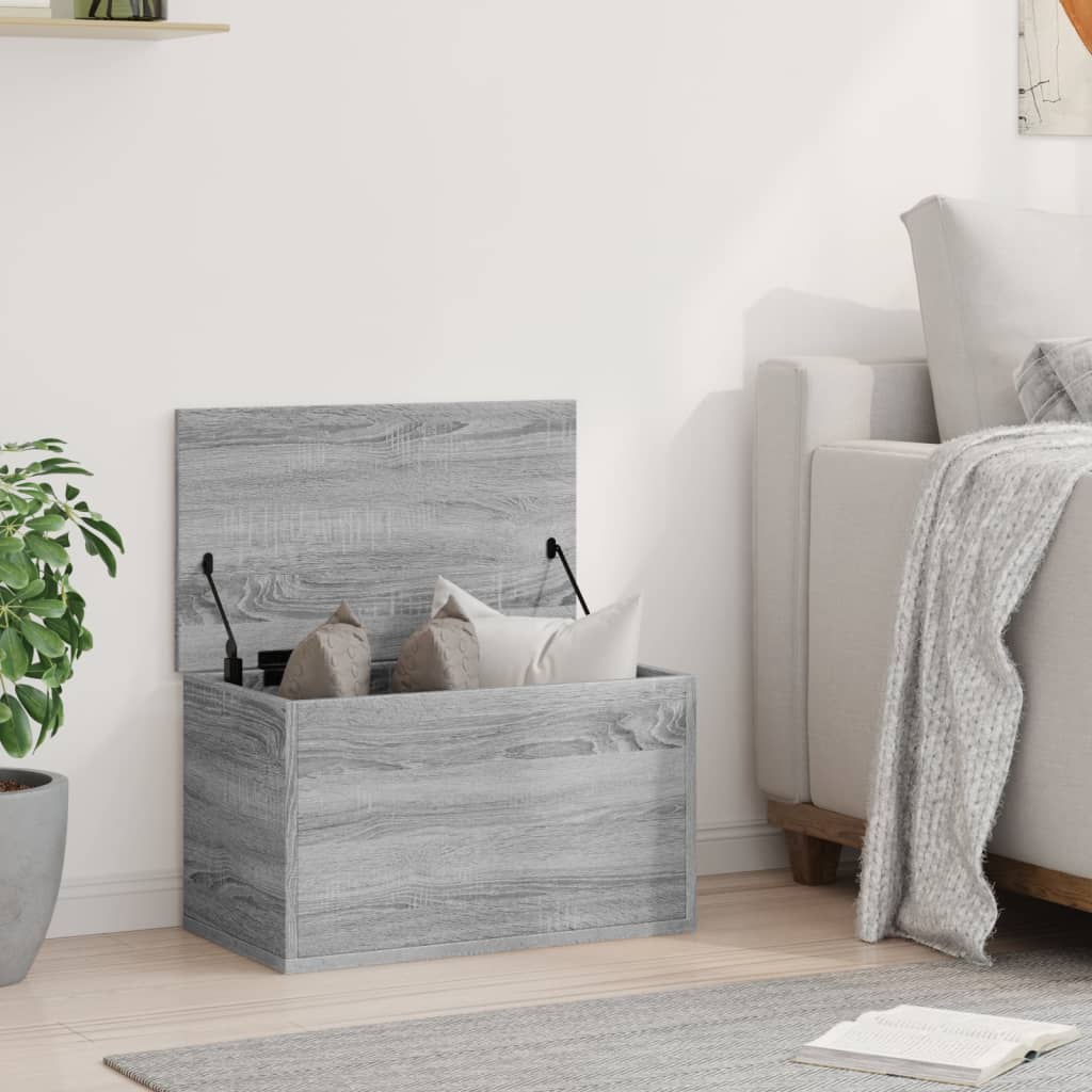 Vidaxl opbergbox 60x35x35 cm bewerkt hout grijs sonoma eikenkleurig