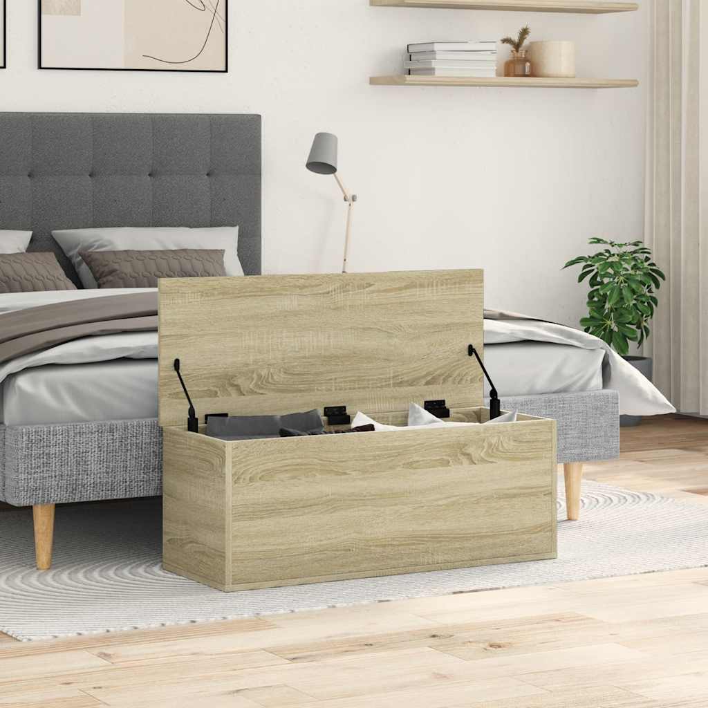 Vidaxl opbergbox 90x35x35 cm bewerkt hout sonoma eikenkleurig