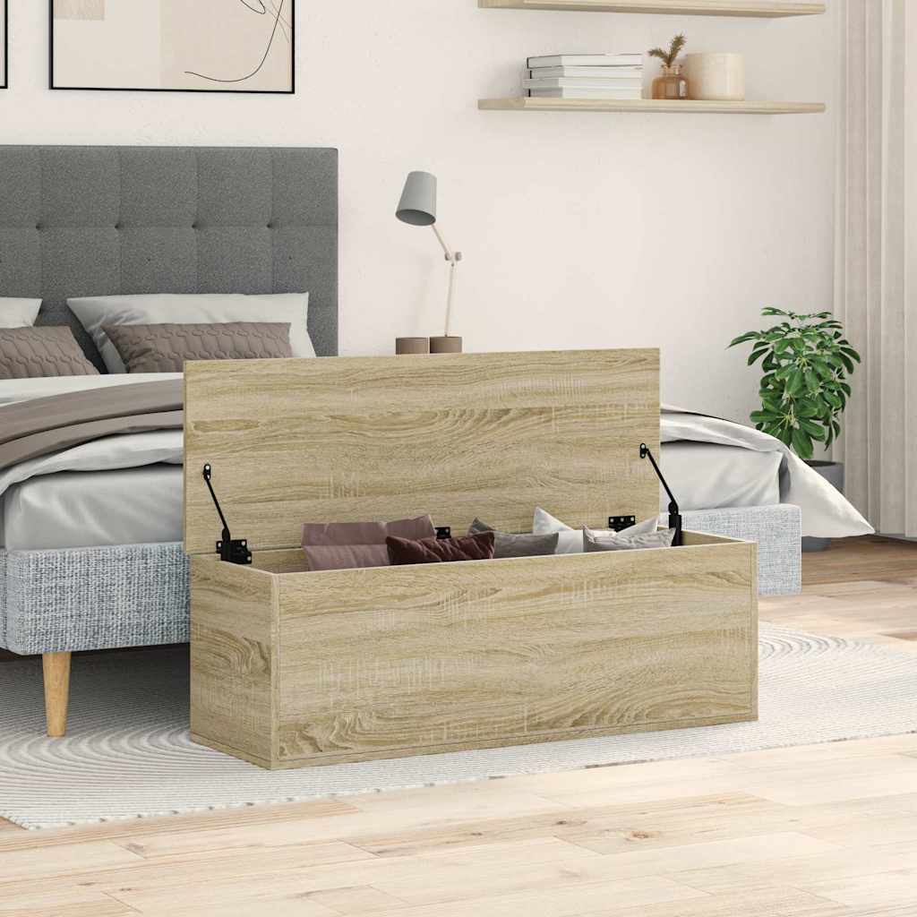 Vidaxl opbergbox 102x35x35 cm bewerkt hout sonoma eikenkleurig