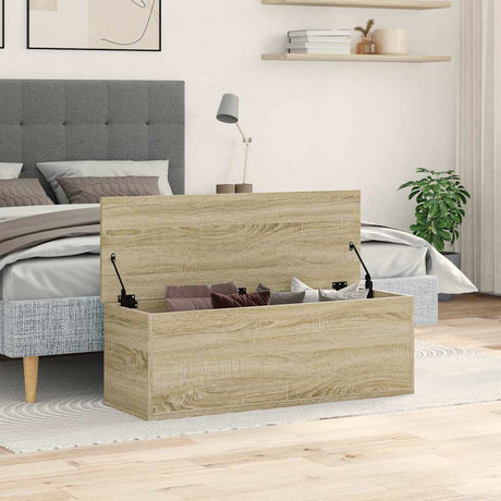 Vidaxl opbergbox 102x35x35 cm bewerkt hout sonoma eikenkleurig
